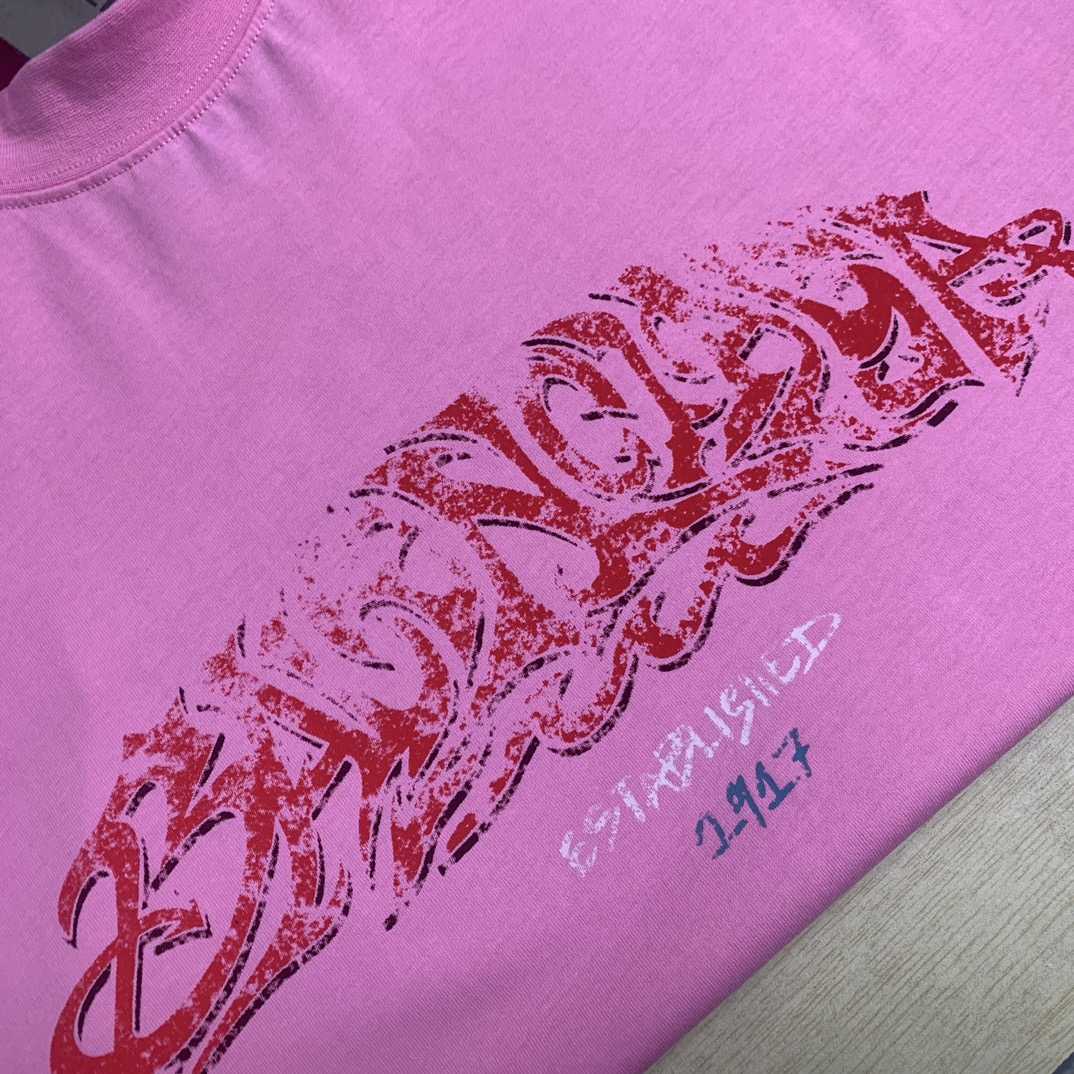 Balenciaga  Long Sleeve T-Shirt Oversized In Pink - DesignerGu