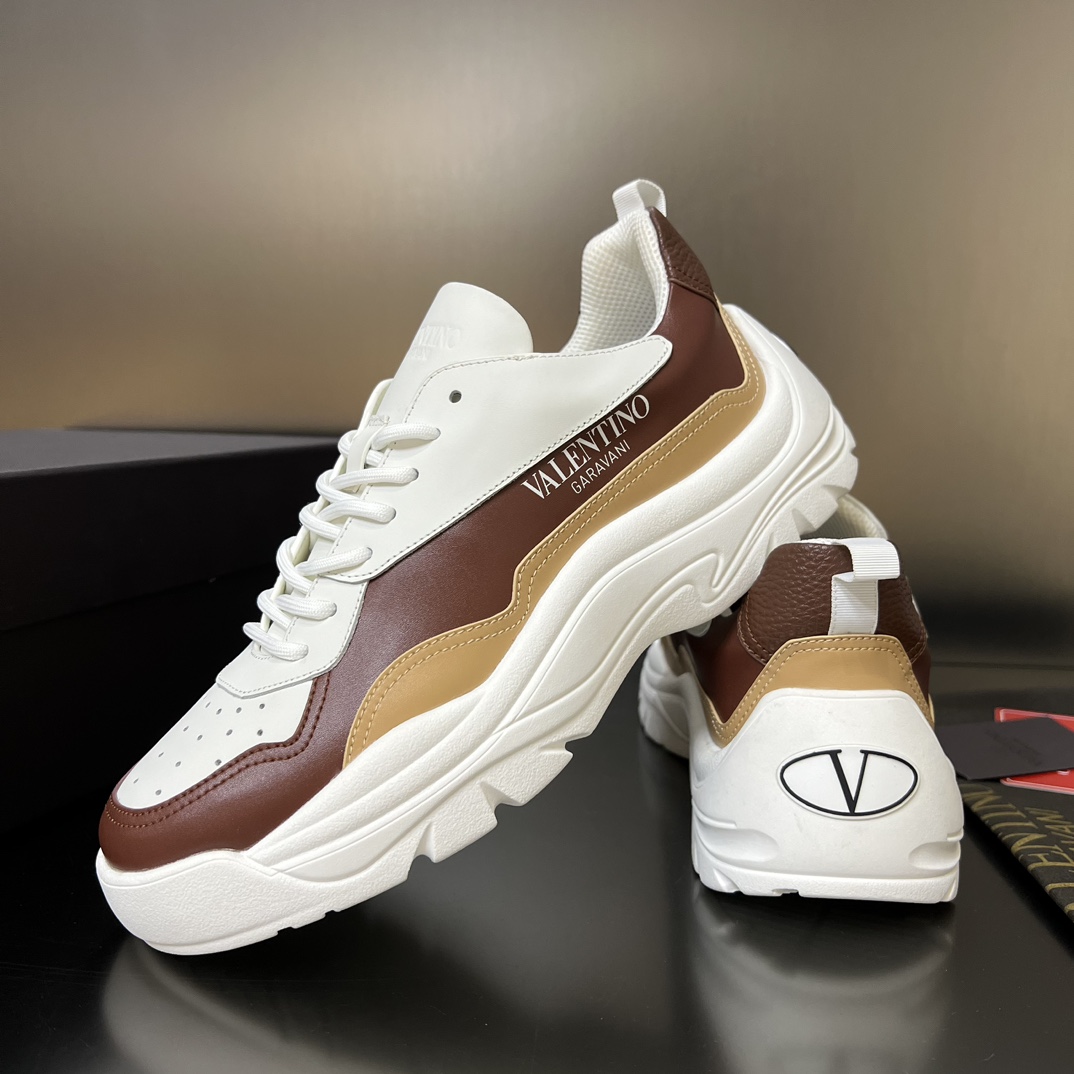 Valenti Garavani Brown Gumboy Sneakers - DesignerGu