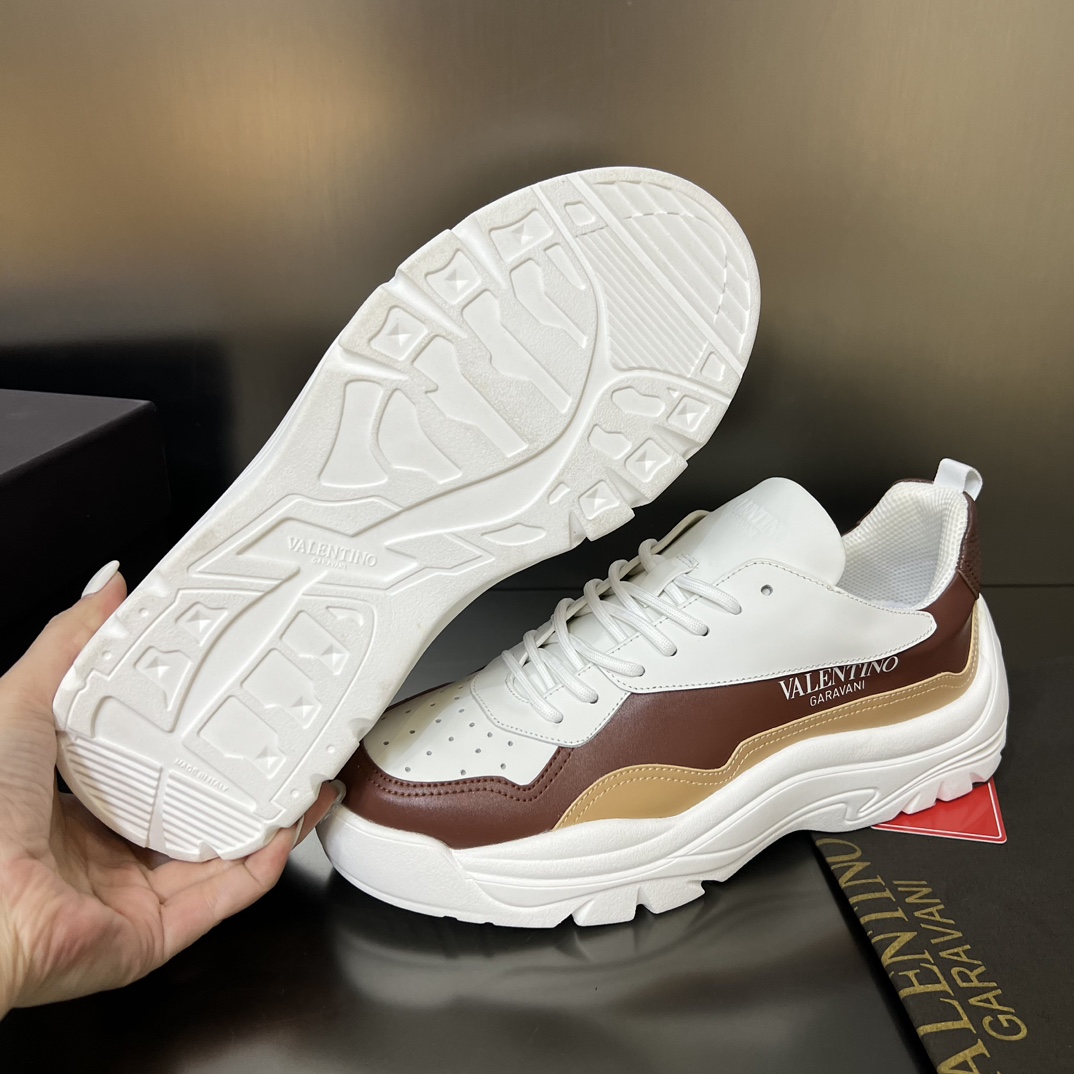 Valenti Garavani Brown Gumboy Sneakers - DesignerGu