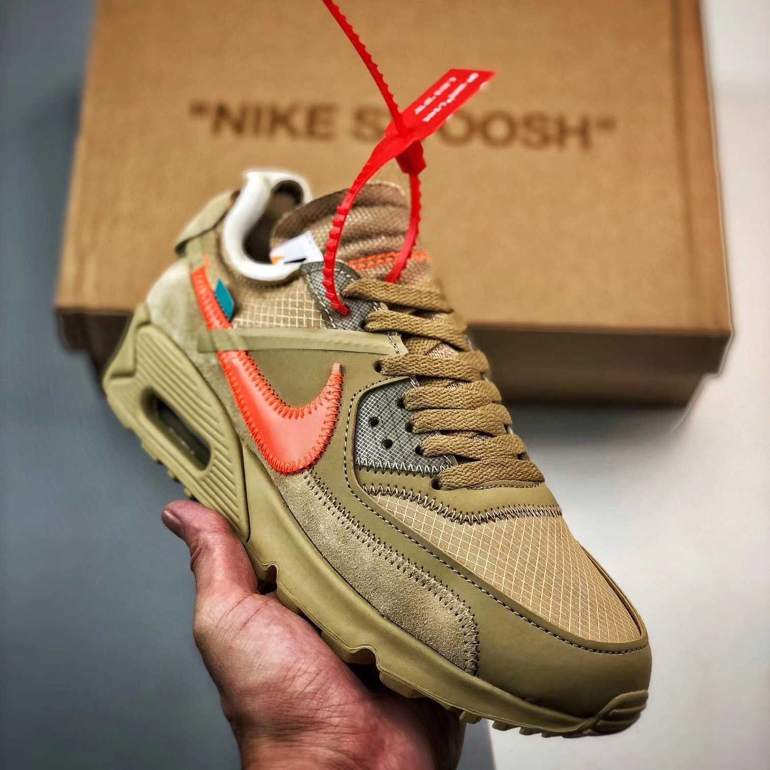 Off-White x Air Max 90 The 10 Sneakers    AA7293-200 - DesignerGu