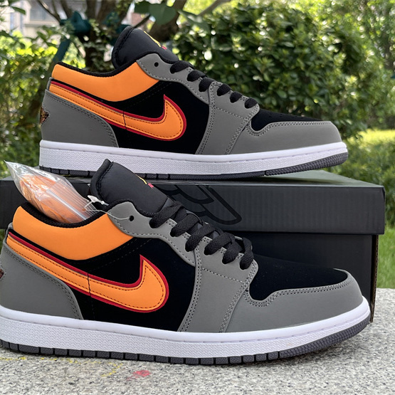 Air Jordan 1 Low “Light Graphite/Vivid Orange” Sneaker      FN7308-008  - DesignerGu