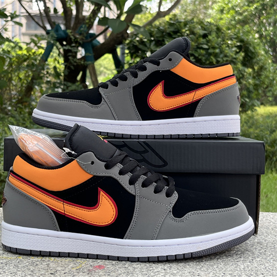 Air Jordan 1 Low “Light Graphite/Vivid Orange” Sneaker      FN7308-008  - DesignerGu