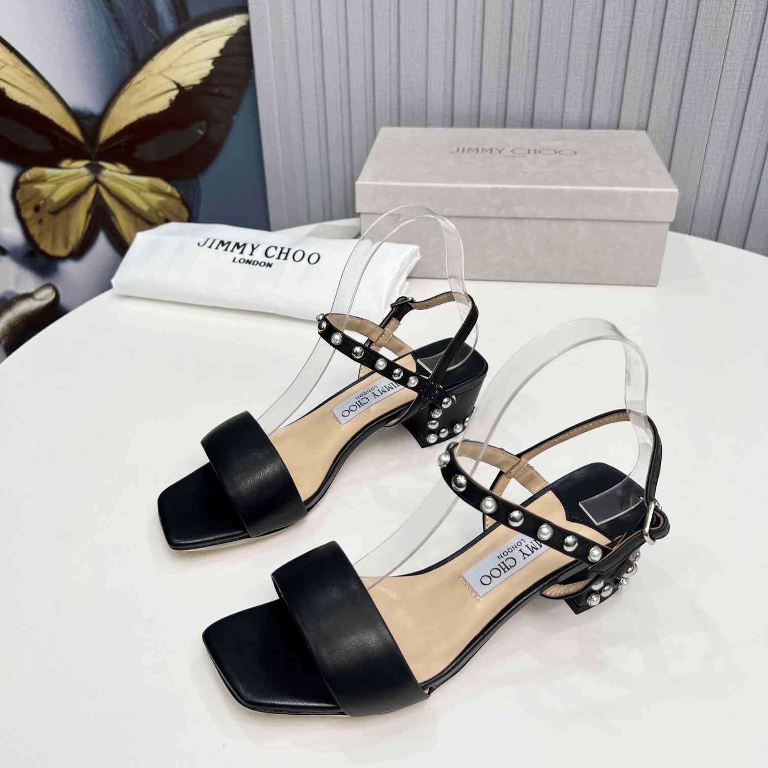 Jimmy Choo Aadra 45mm Sandals - DesignerGu