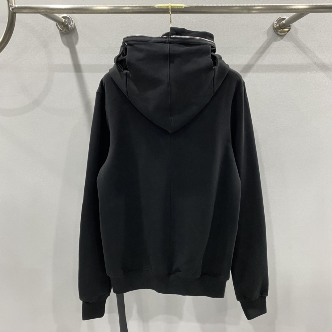 Rick Owens Man Black Sweatshirts - DesignerGu