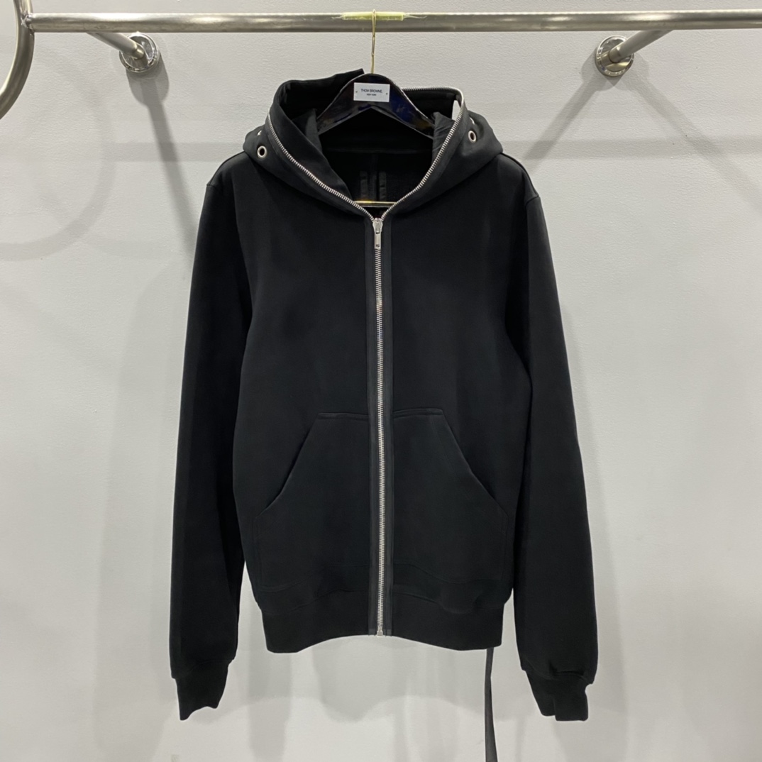 Rick Owens Man Black Sweatshirts - DesignerGu