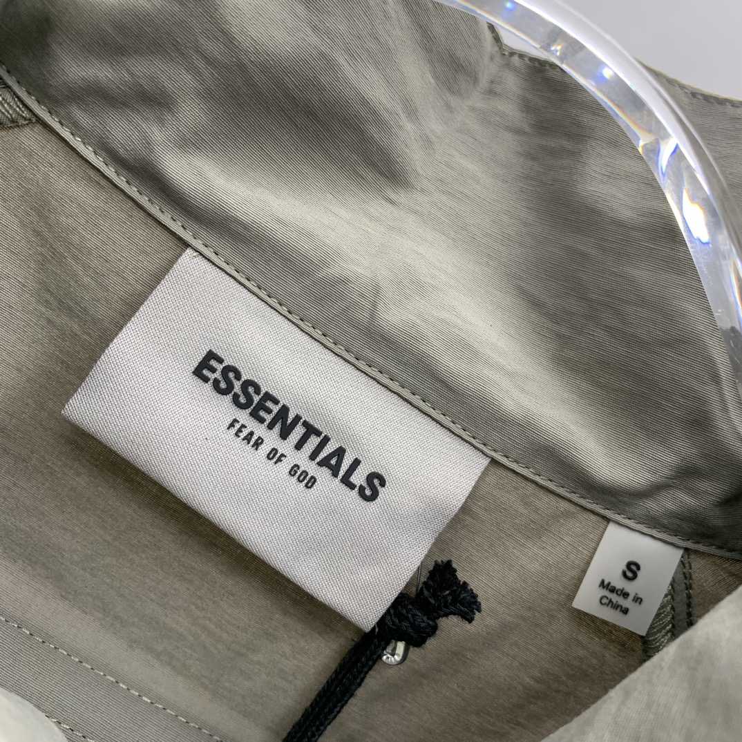 Fear Of God Essential Taupe Half-Zip Track Jacket - DesignerGu