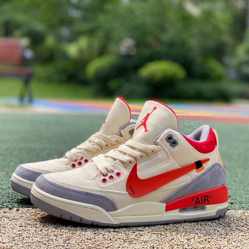 OFF-WHITE x Air Jordan 3 AJ3 Sneakers     DH7139-100 - DesignerGu