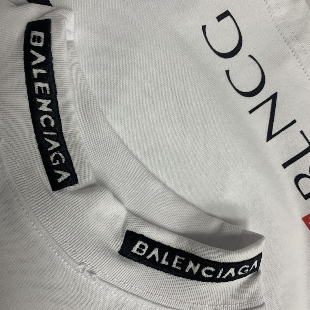 Balenciaga Top League Long Sleeve T-Shirt Oversized In White - DesignerGu