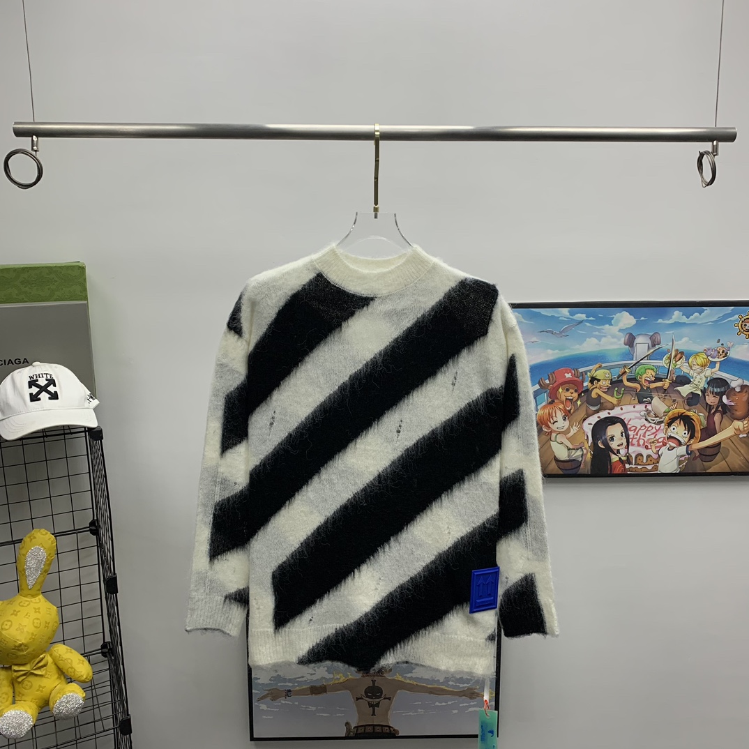  Off-White Diag Mohair Sweater - DesignerGu