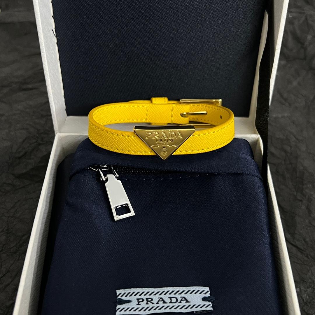 Prada Saffiano Leather Bracelet - DesignerGu