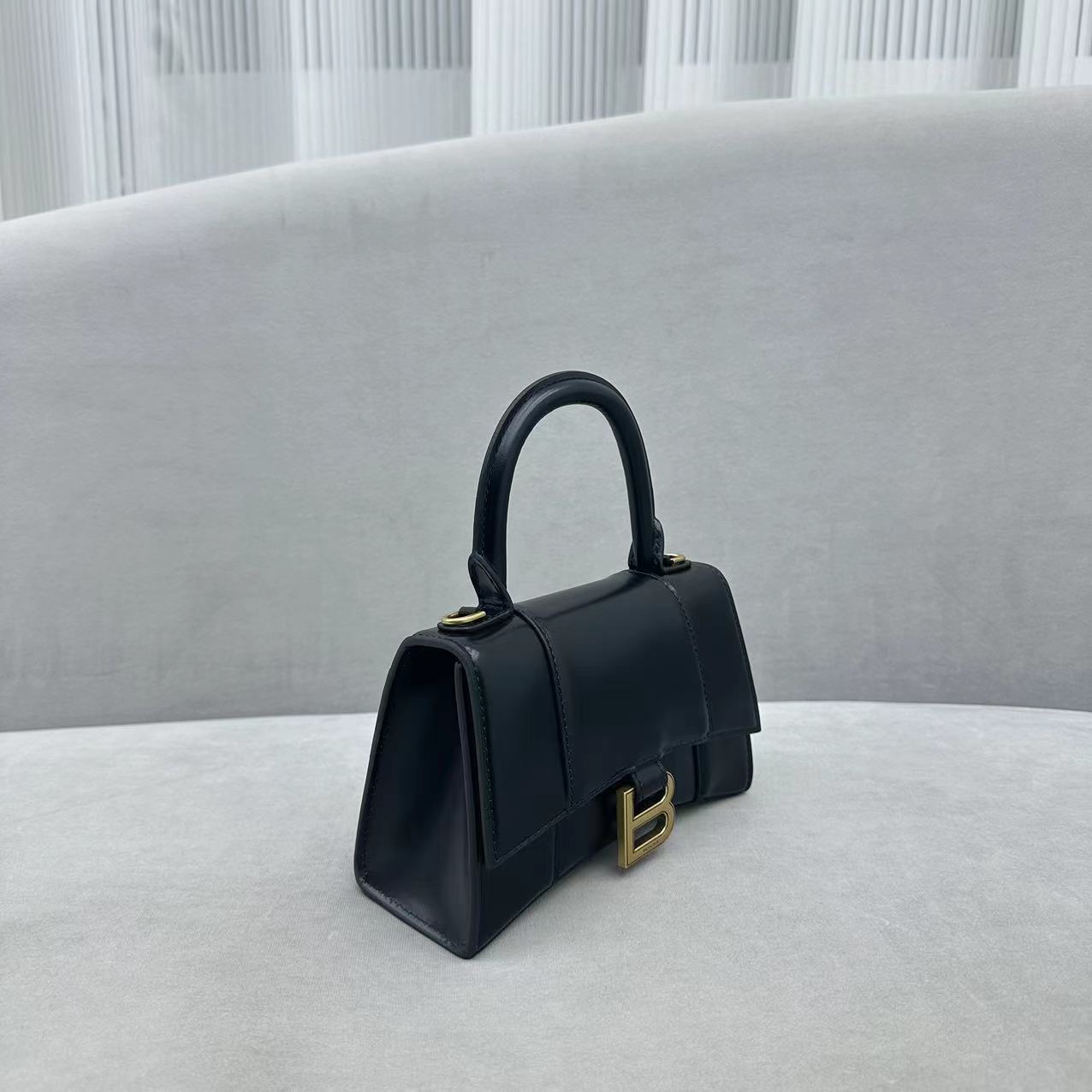 Balenciaga Hourglass Small Handbag In Black (19x8x21cm) - DesignerGu