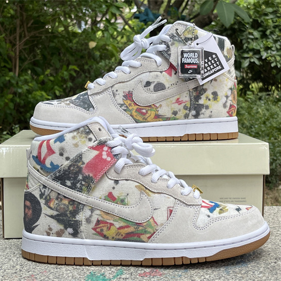 Supreme x Nike SB Dunk High “Rammellzee” Sneakers      FD8779-100 - DesignerGu