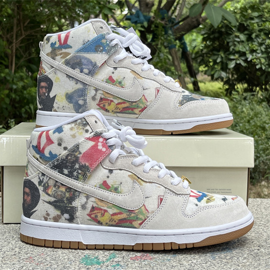 Supreme x Nike SB Dunk High “Rammellzee” Sneakers      FD8779-100 - DesignerGu