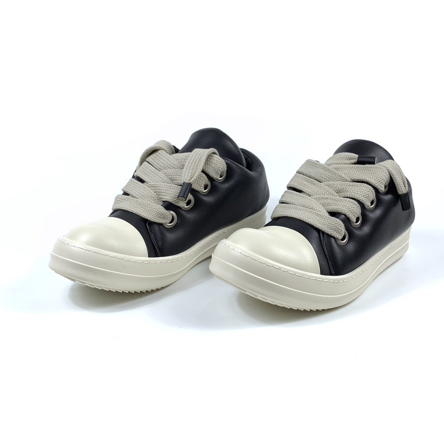 Rick Owens Black Jumbo Lace-up Padded Sneakers - DesignerGu