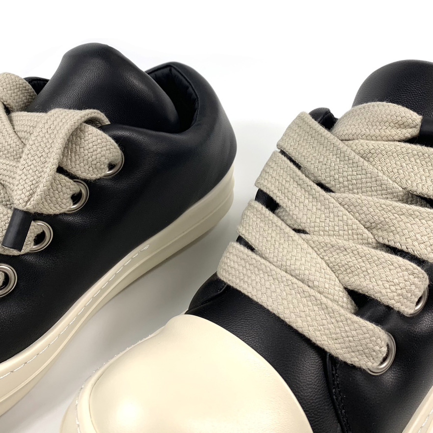 Rick Owens Black Jumbo Lace-up Padded Sneakers - DesignerGu