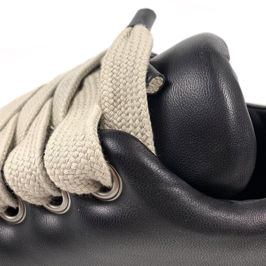 Rick Owens Black Jumbo Lace-up Padded Sneakers - DesignerGu