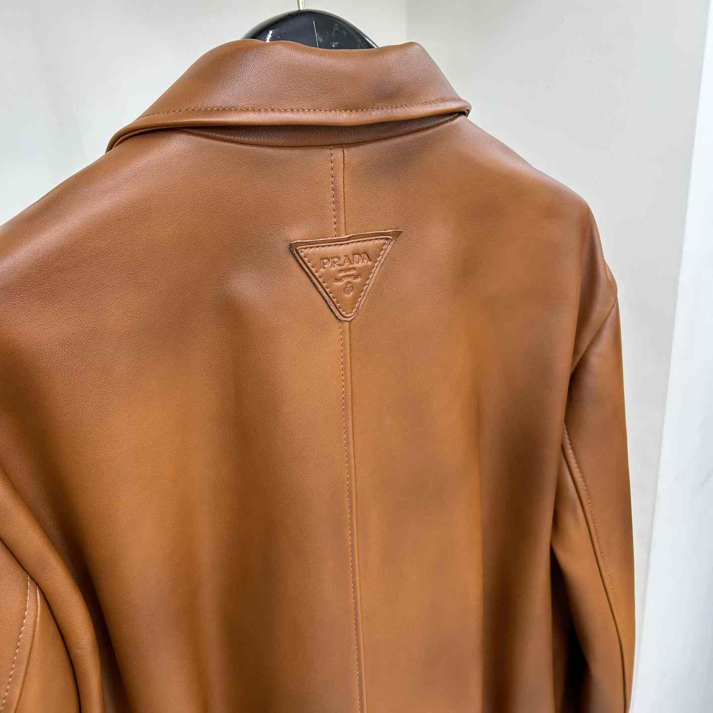 Prada Oversized Nappa Leather Bomber Jacket - DesignerGu