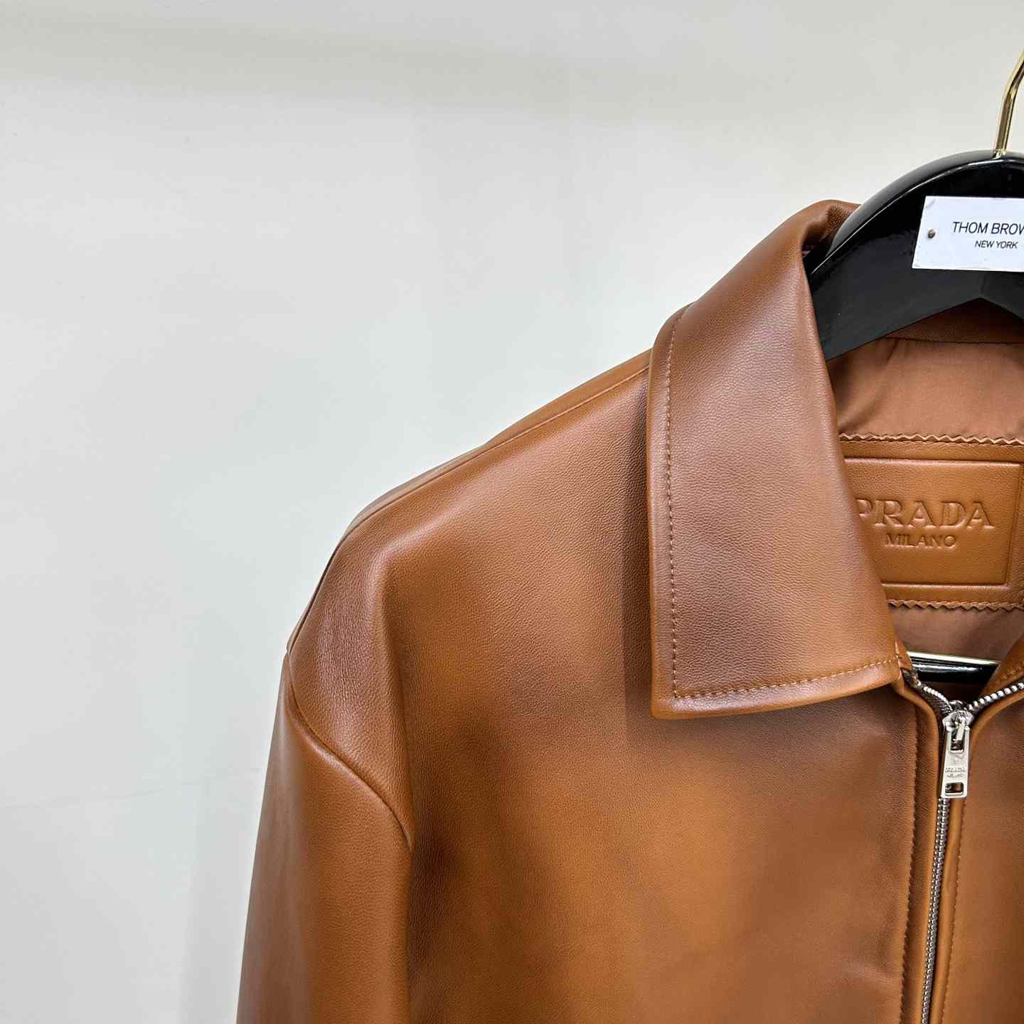 Prada Oversized Nappa Leather Bomber Jacket - DesignerGu