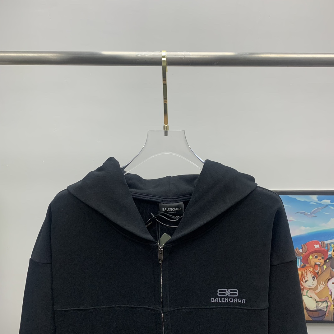 Balenciaga Logo Zip-up Hoodie - DesignerGu