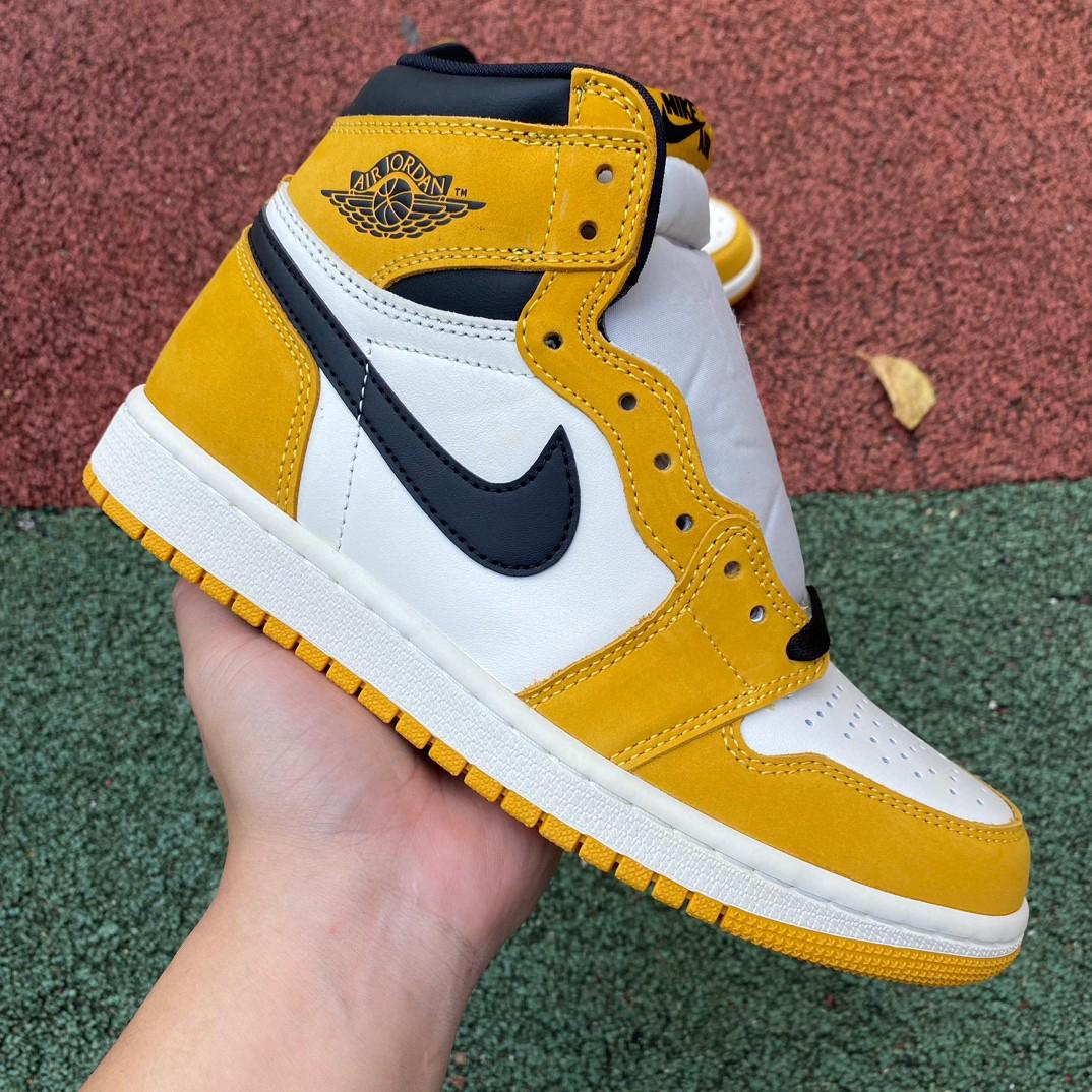 Air Jordan 1 High OG “Yellow Ochre” Sneaker     DZ5485-701 - DesignerGu