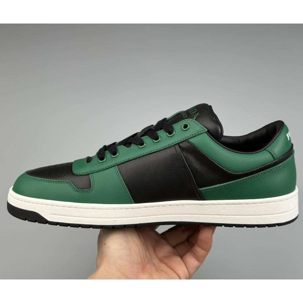 Prada Downtown Logo-plaque Leather Sneakers - DesignerGu