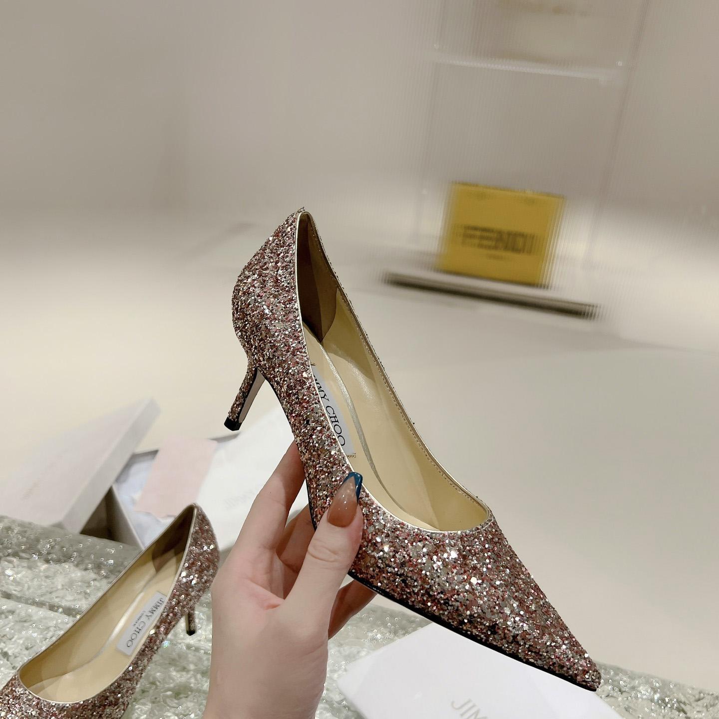 Jimmy Choo Love 65mm Glitter-detail Pumps - DesignerGu