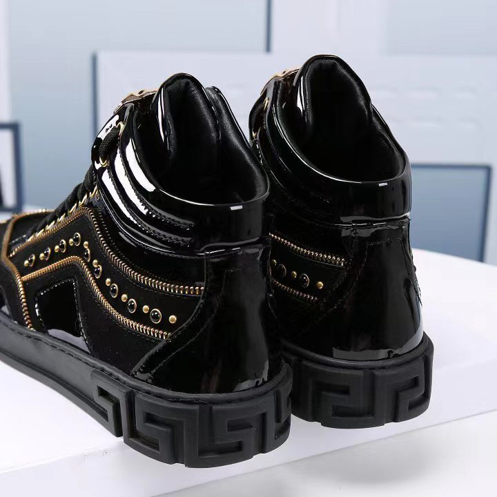 Versace High-top Shoes In Black  (50% Off Sale)   xz701 - DesignerGu