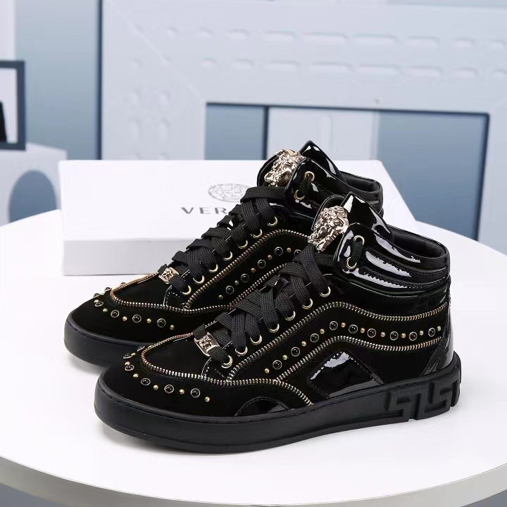 Versace High-top Shoes In Black  (50% Off Sale)   xz701 - DesignerGu