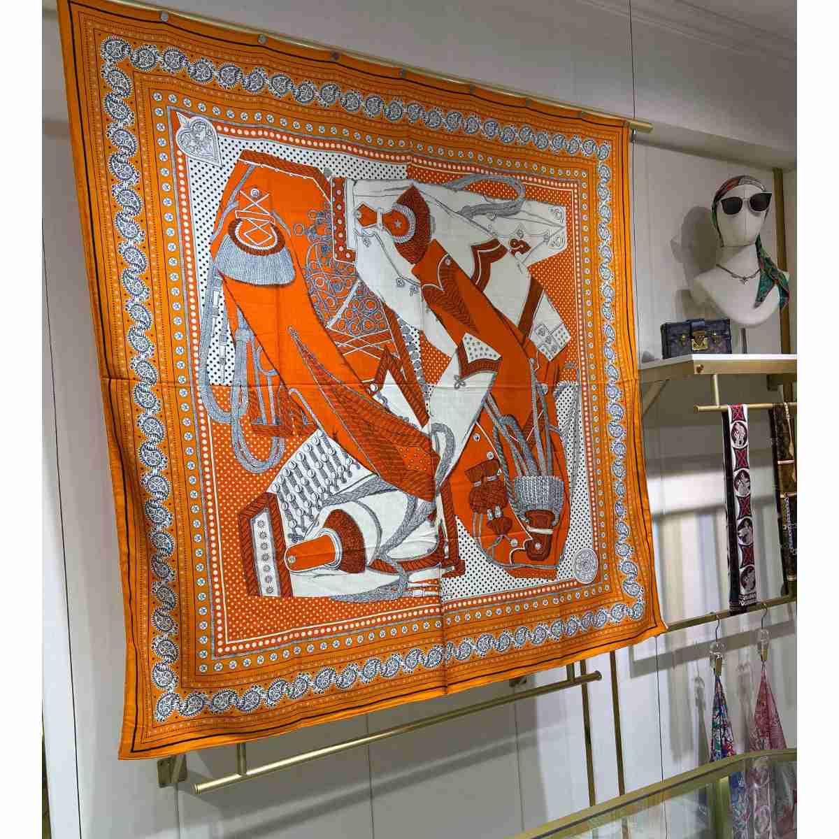 Hermes Zouaves et Dragons Bandana Shawl 140 - DesignerGu