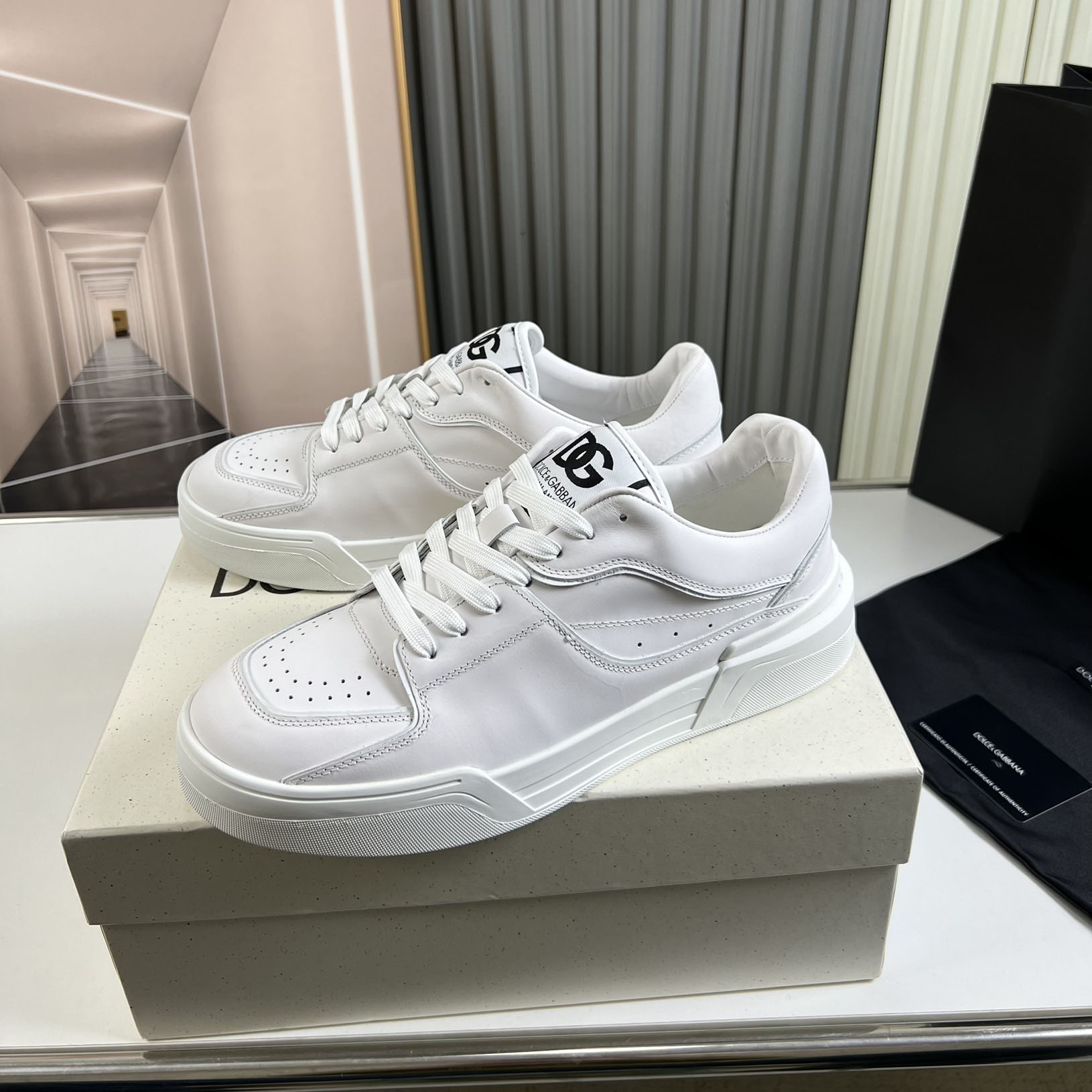 Dolce & Gabbana Calfskin nappa New Roma Sneakers - DesignerGu