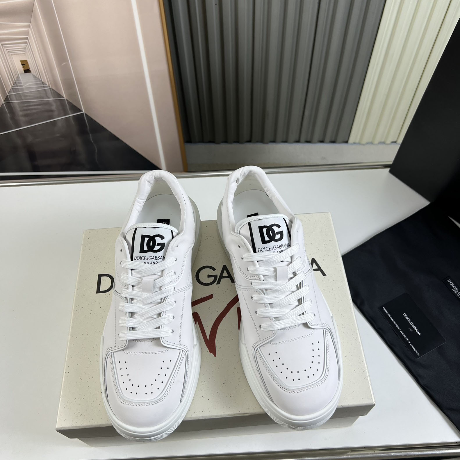 Dolce & Gabbana Calfskin nappa New Roma Sneakers - DesignerGu