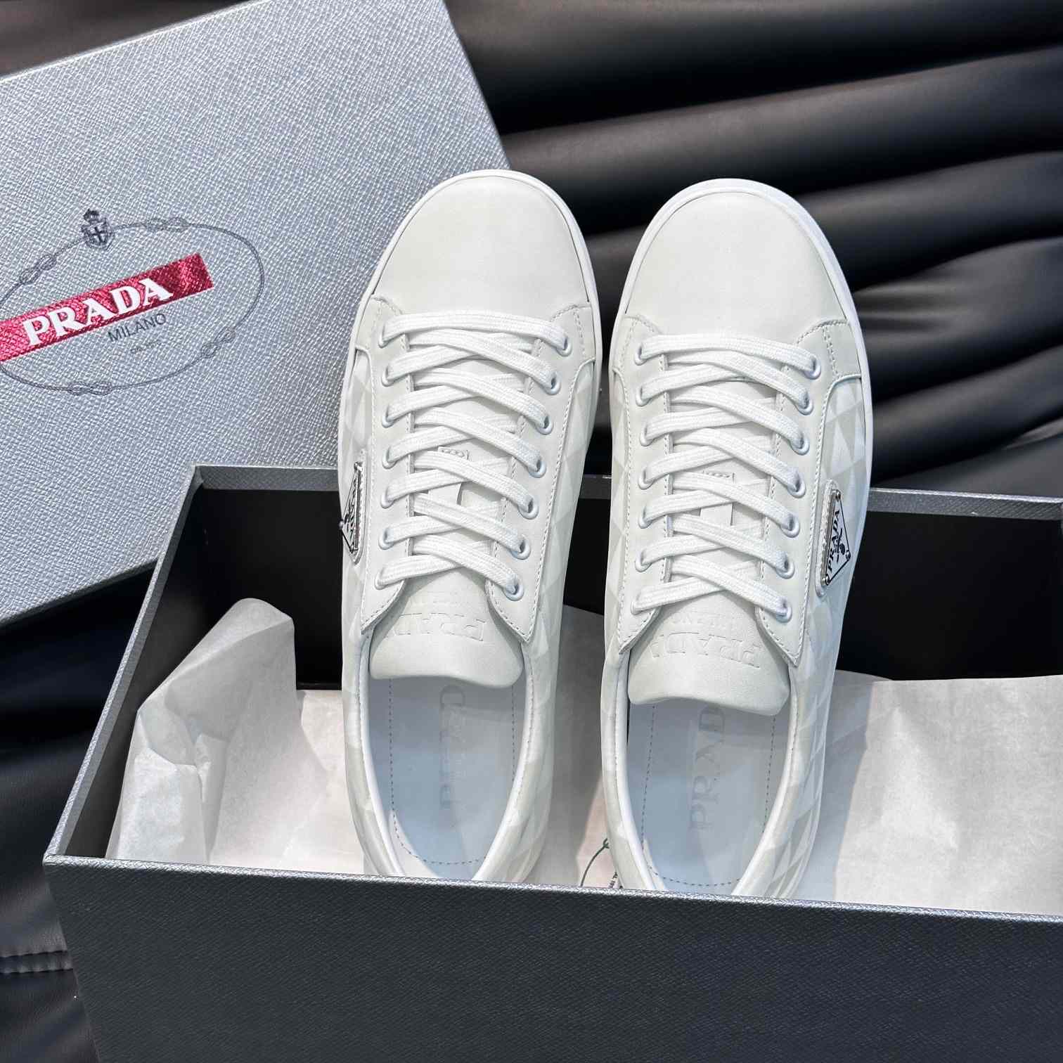 Prada Leather And Re-Nylon Sneakers - DesignerGu