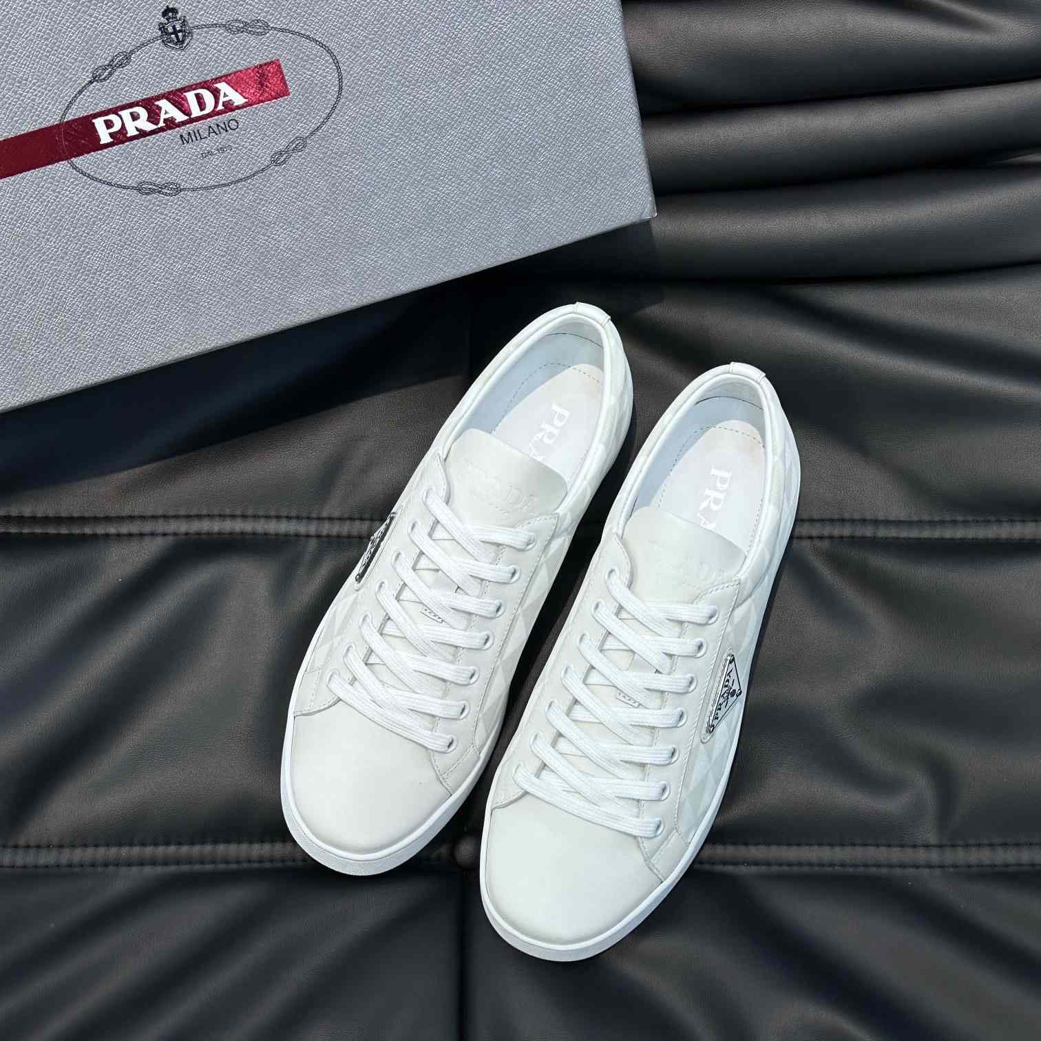 Prada Leather And Re-Nylon Sneakers - DesignerGu