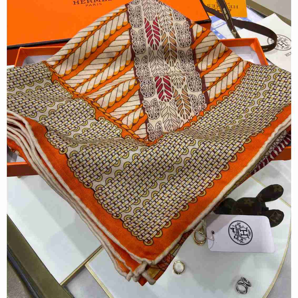 Hermes Dressage Tressage Shawl 140 - DesignerGu