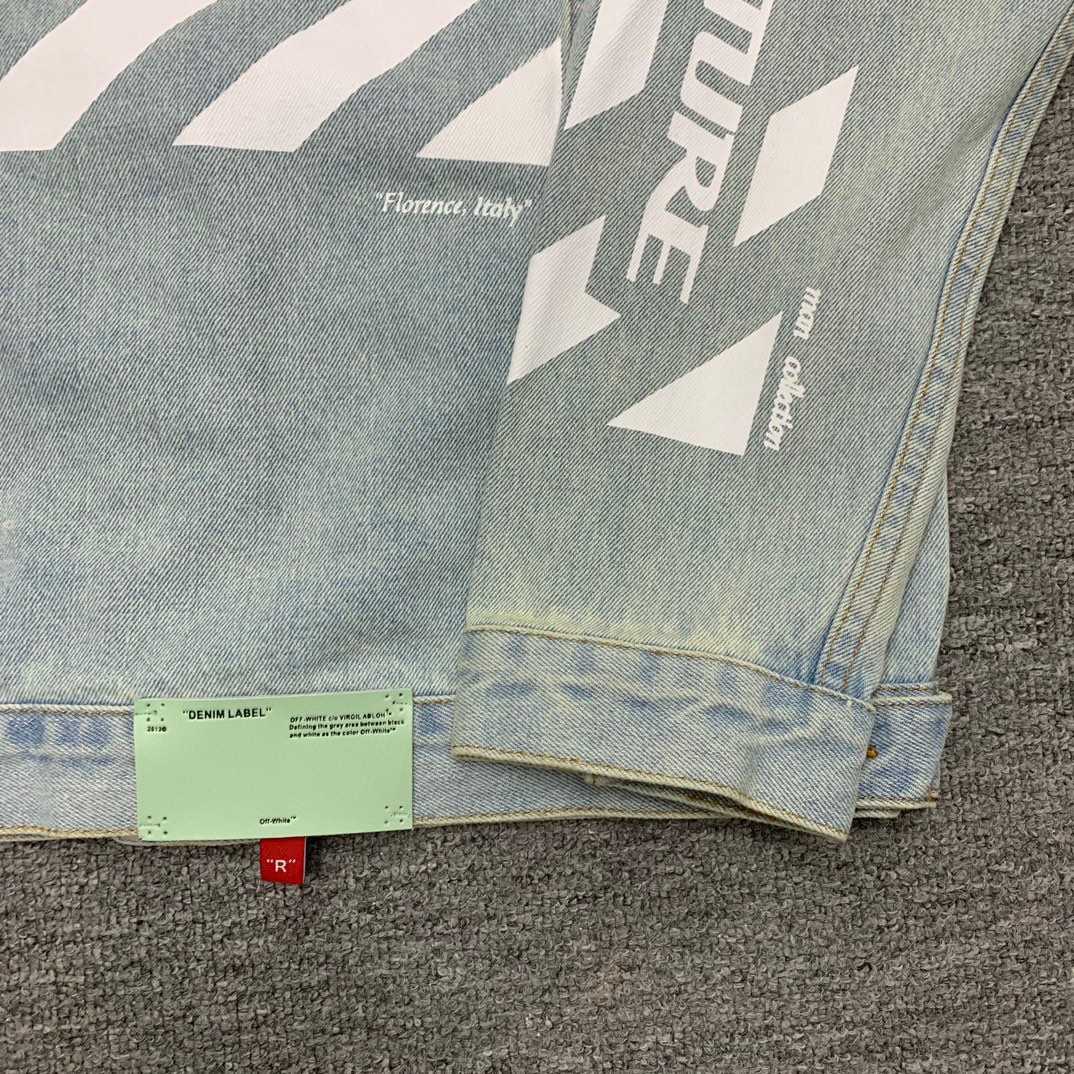 Off White Denim Oversized Denim Temperature Jacket - DesignerGu