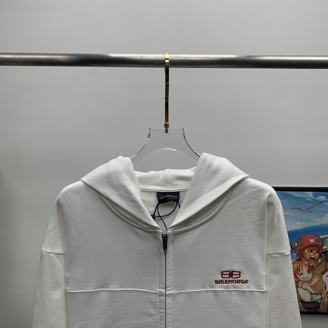 Balenciaga Logo Zip-up Hoodie - DesignerGu