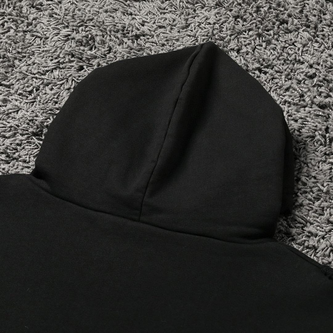 Balenciaga Destroyed Hoodie In Black And White Medium Fleece - DesignerGu