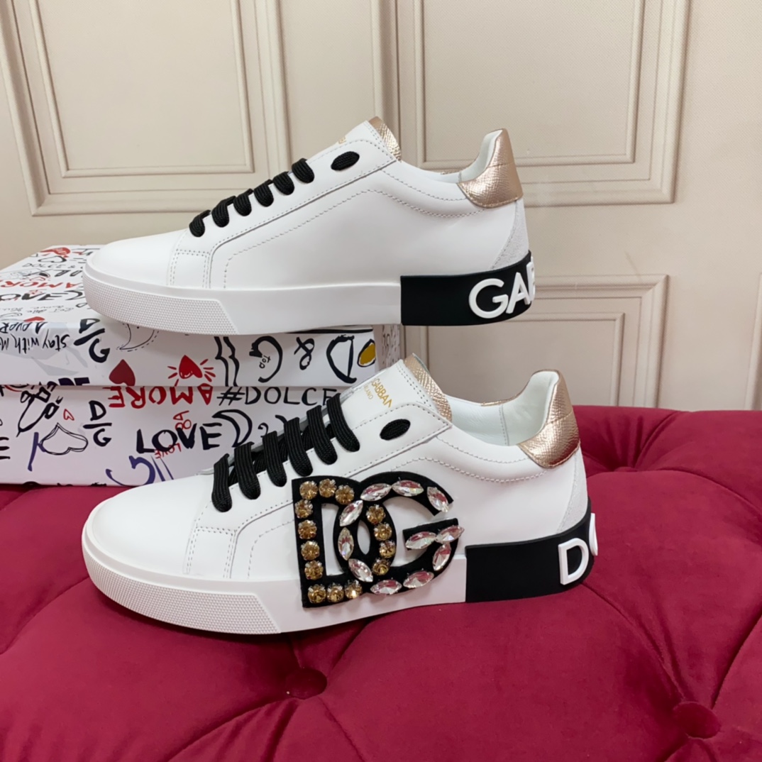 Dolce & Gabbana Calfskin Portofino Sneakers - DesignerGu