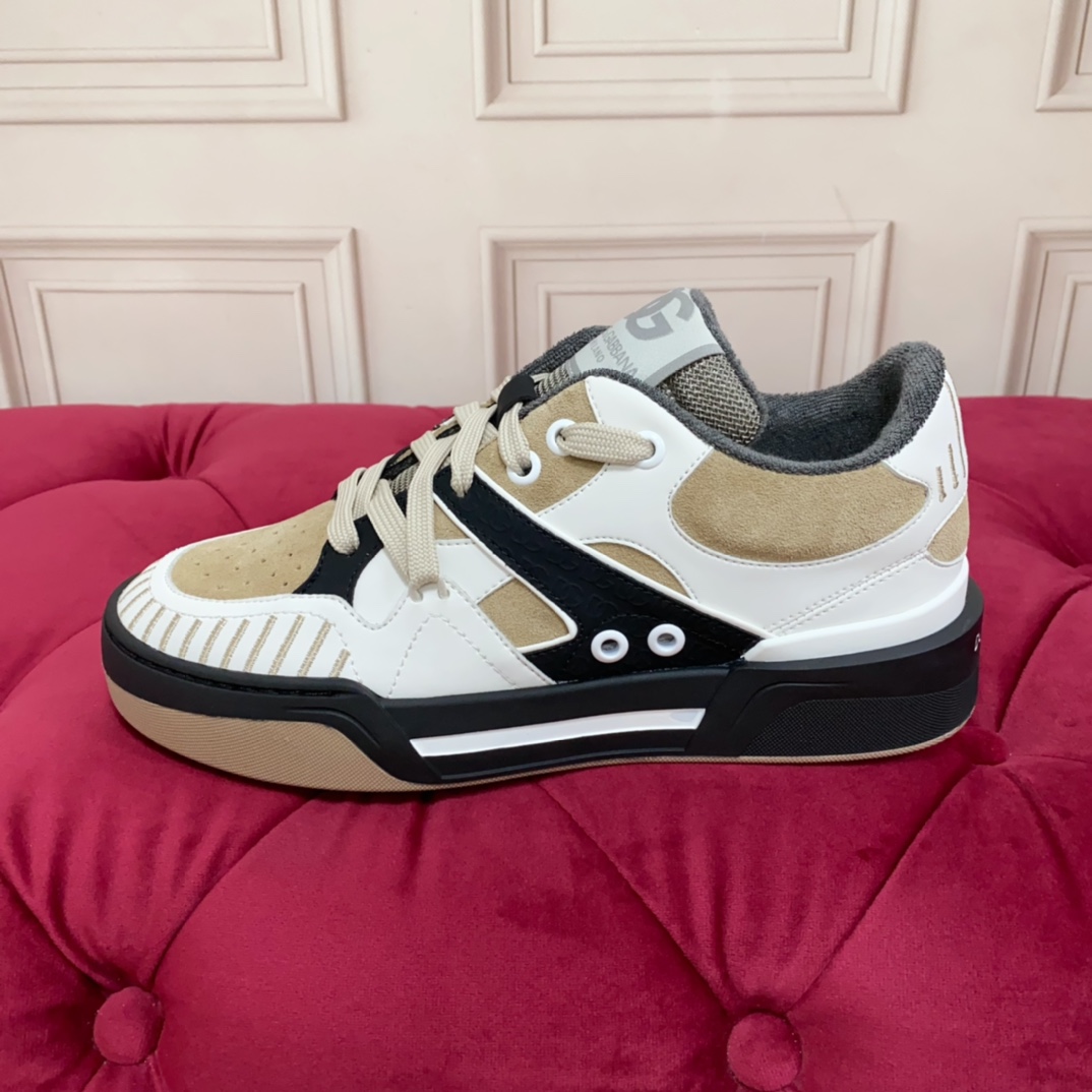 Dolce & Gabbana Mixed-material New Roma Sneakers - DesignerGu