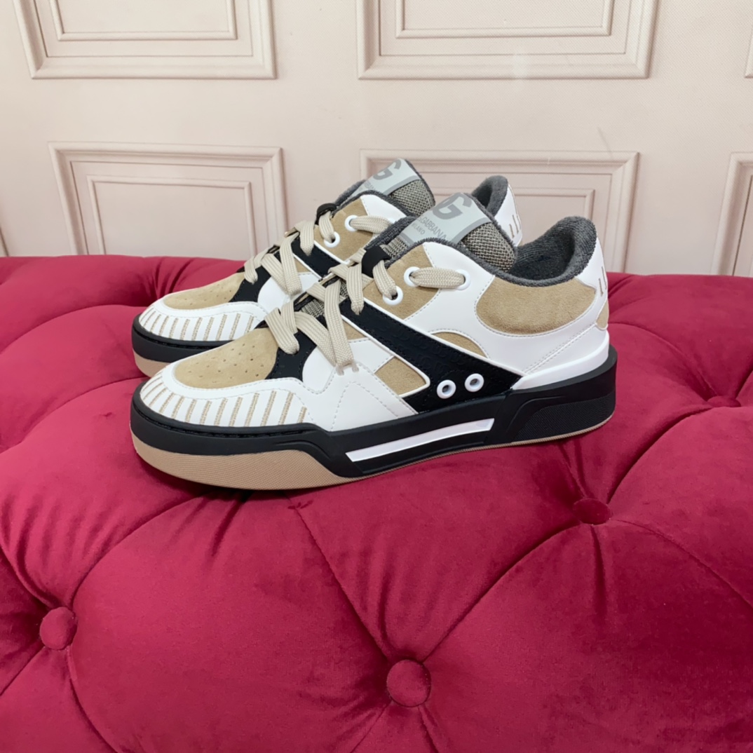 Dolce & Gabbana Mixed-material New Roma Sneakers - DesignerGu