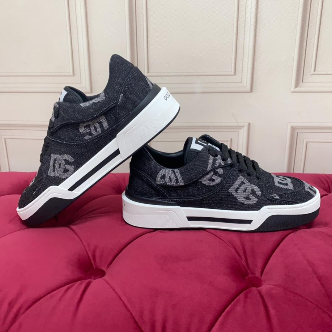 Dolce & Gabbana New Roma Sneakers With Denim Logo - DesignerGu