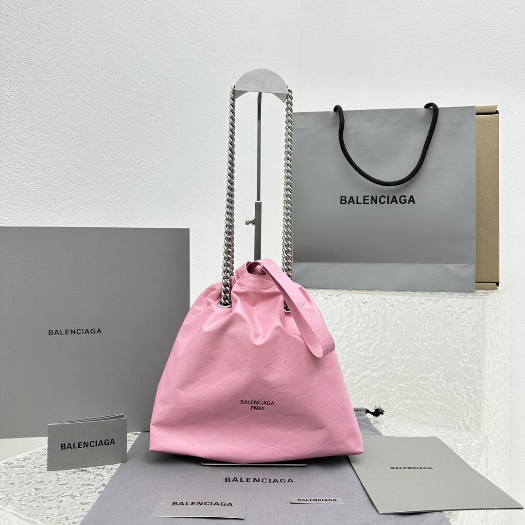 Balenciaga Crush Small Tote Bag In Pink(27X10X32CM) - DesignerGu