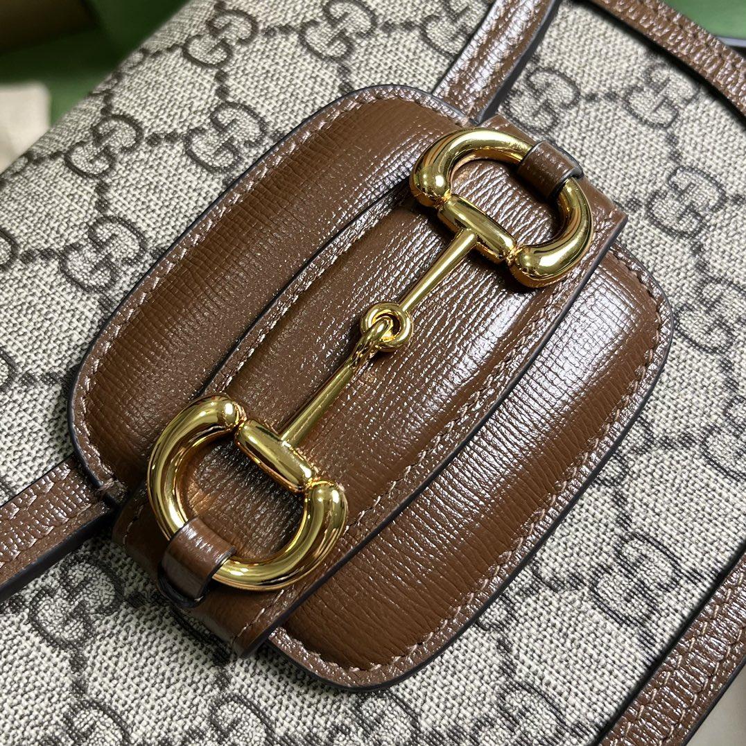 Gucci Horsebit 1955 Mini Rounded Bag (20x 13x 6cm) - DesignerGu