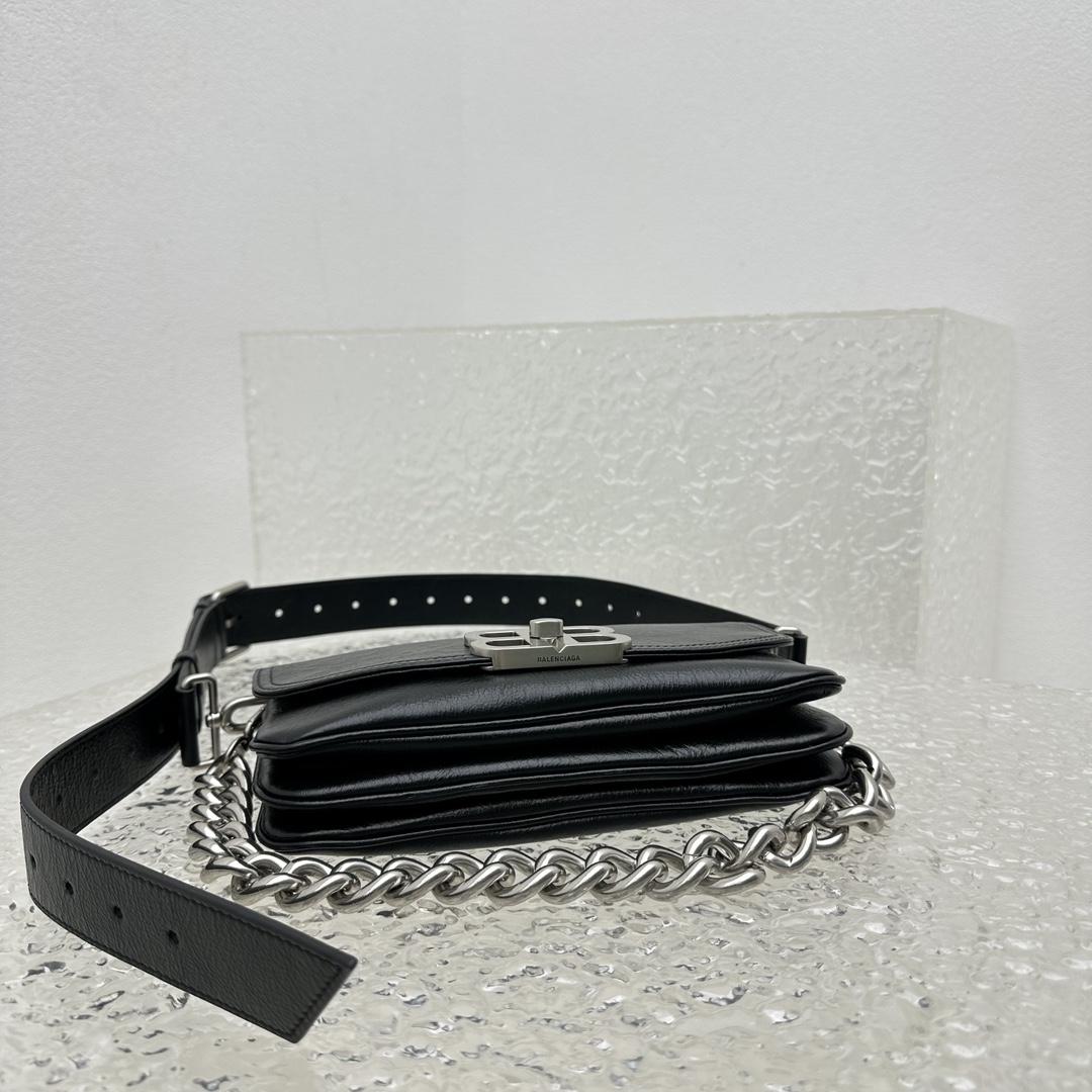 Balenciaga BB Soft Small Flap Bag In Black - DesignerGu