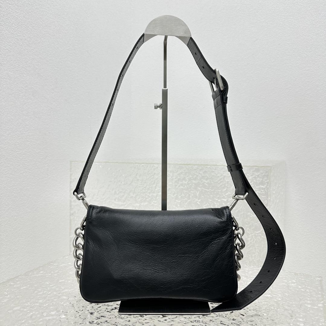 Balenciaga BB Soft Small Flap Bag In Black - DesignerGu