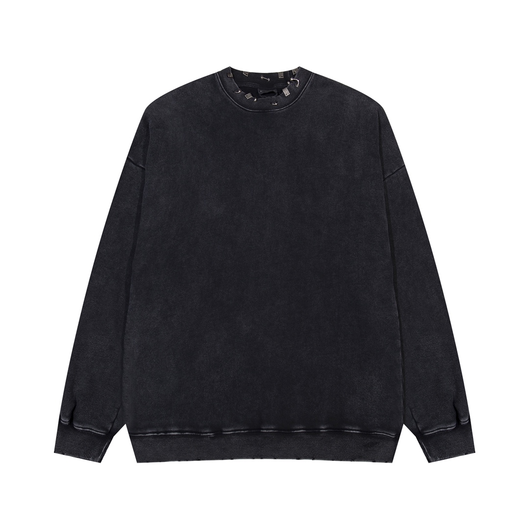 Balenciaga Pierced Round Sweatshirt Oversized In Black - DesignerGu