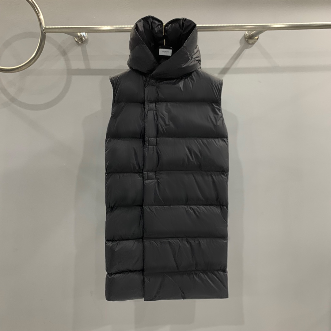 Rick Owens Black Padded Down Vest - DesignerGu