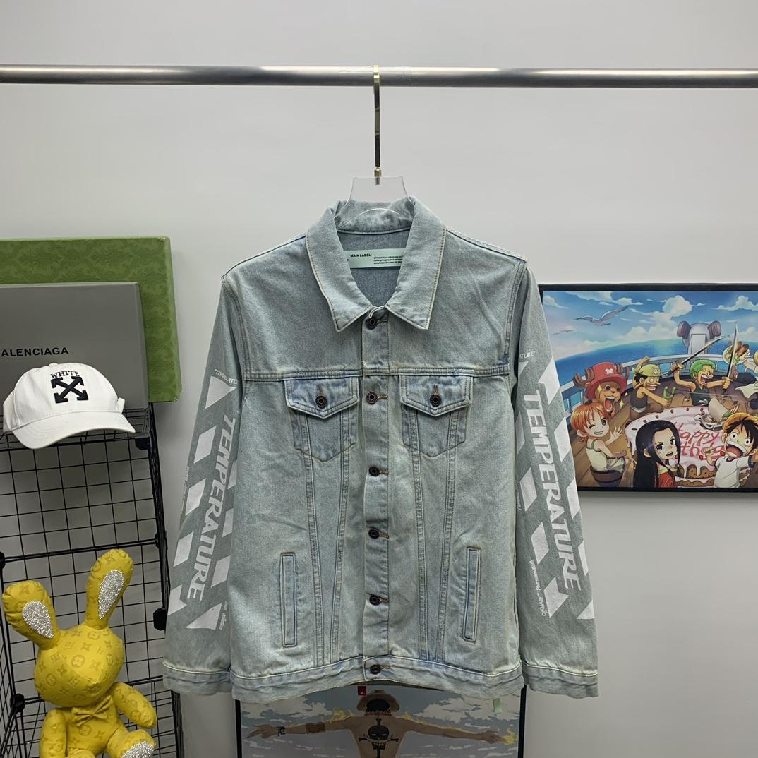 Off-White Denim Oversized Denim Temperature Jacket - DesignerGu