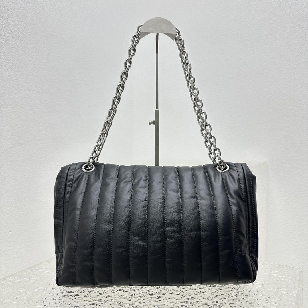 Balenciaga Monaco Large Chain Bag In Black (43.5x32x13cm) - DesignerGu