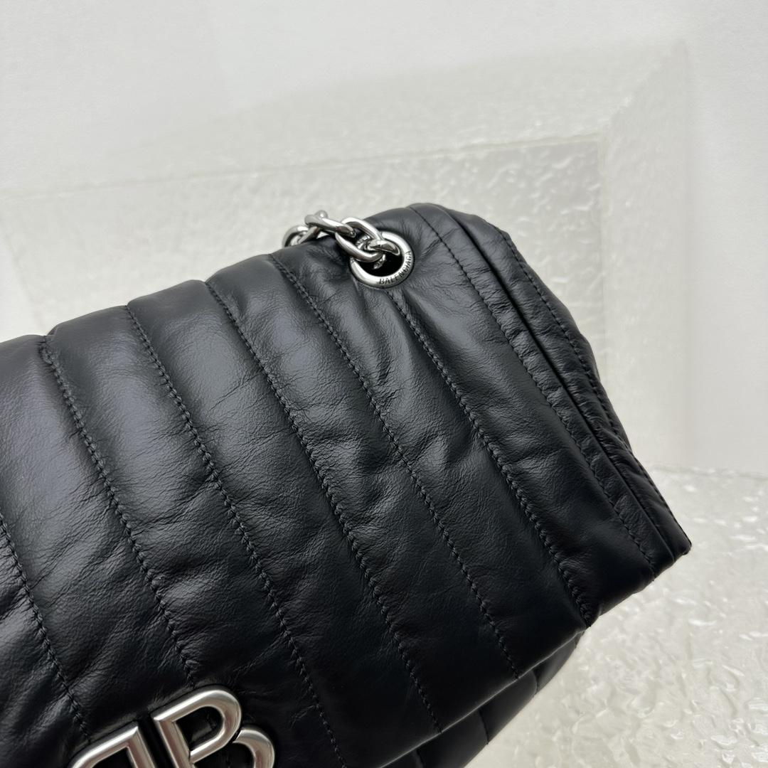 Balenciaga Monaco Large Chain Bag In Black (43.5x32x13cm) - DesignerGu